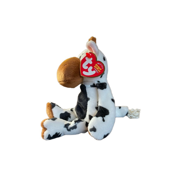 Ty Beanie Baby Cow Plush Stuffed Animal Tipsy White Black - Picture 4 of 7
